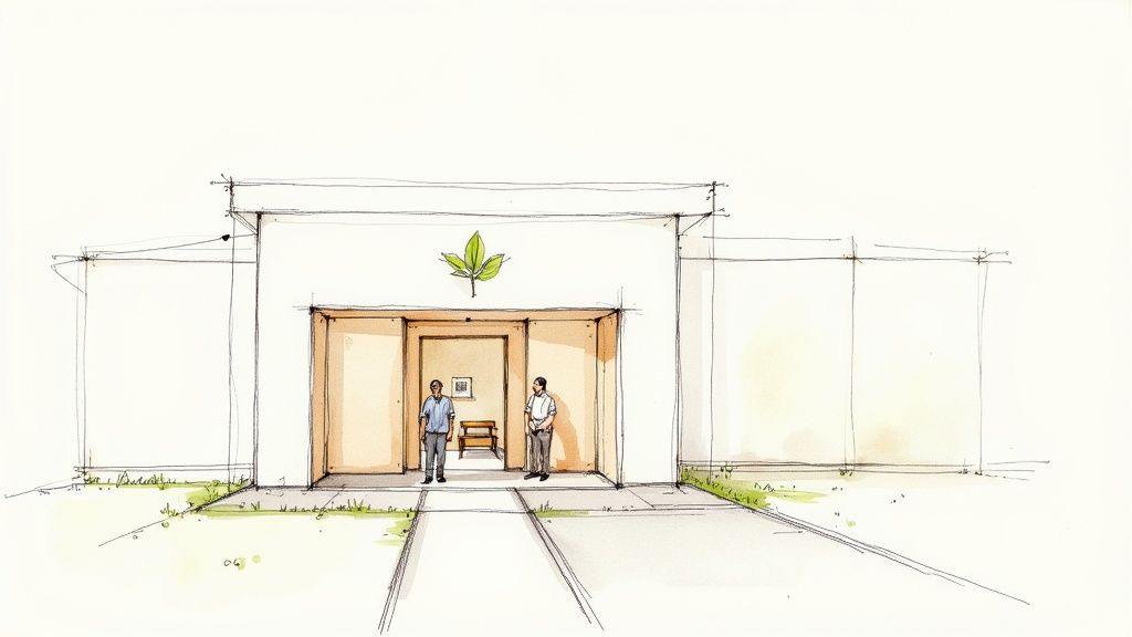 A compassionate professional from Cremation.Green speaking with a family in a calm and supportive setting.