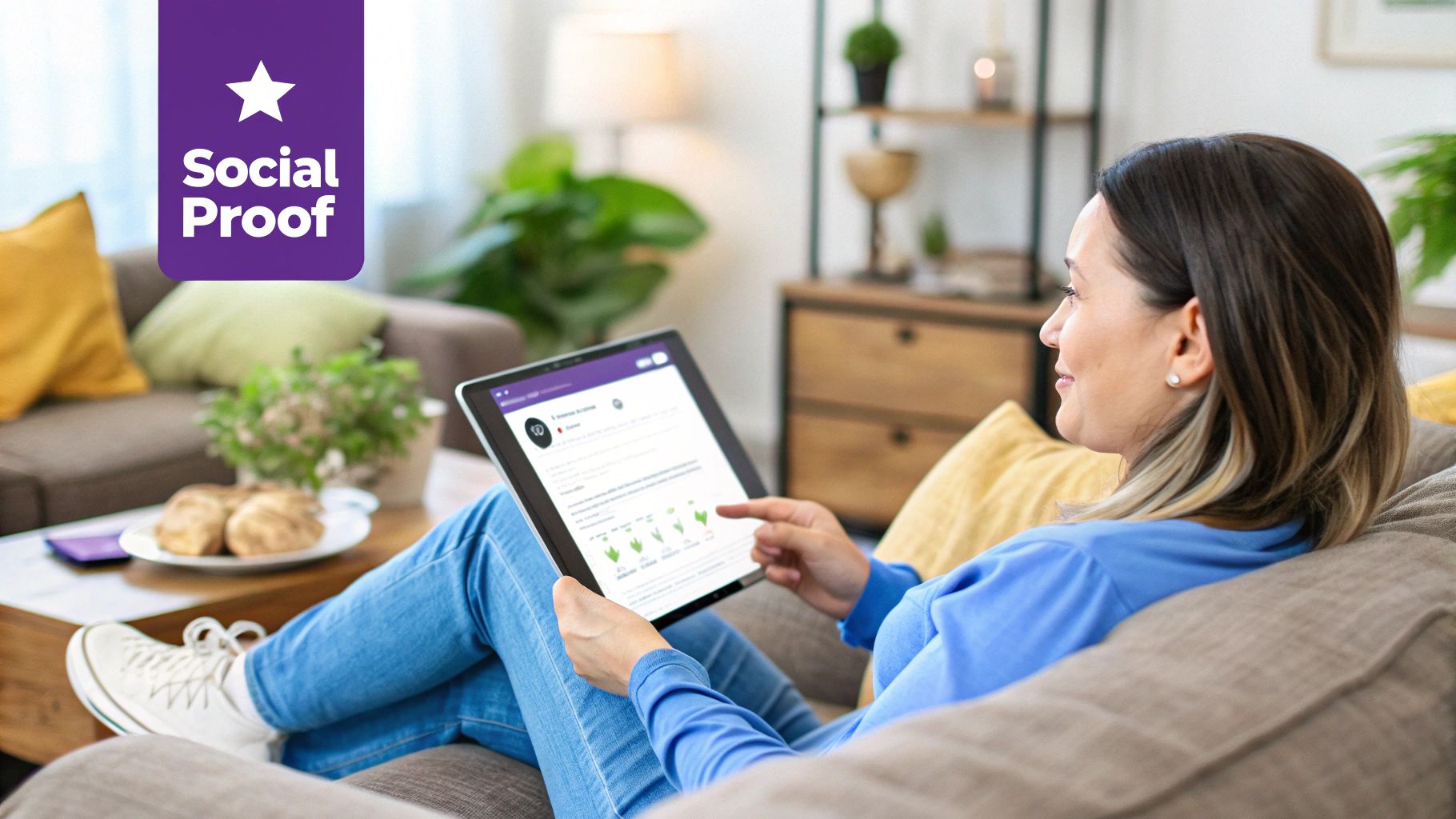 A collage showing various forms of social proof, including customer testimonials, star ratings, user counts, and client logos, used on a website to build trust.