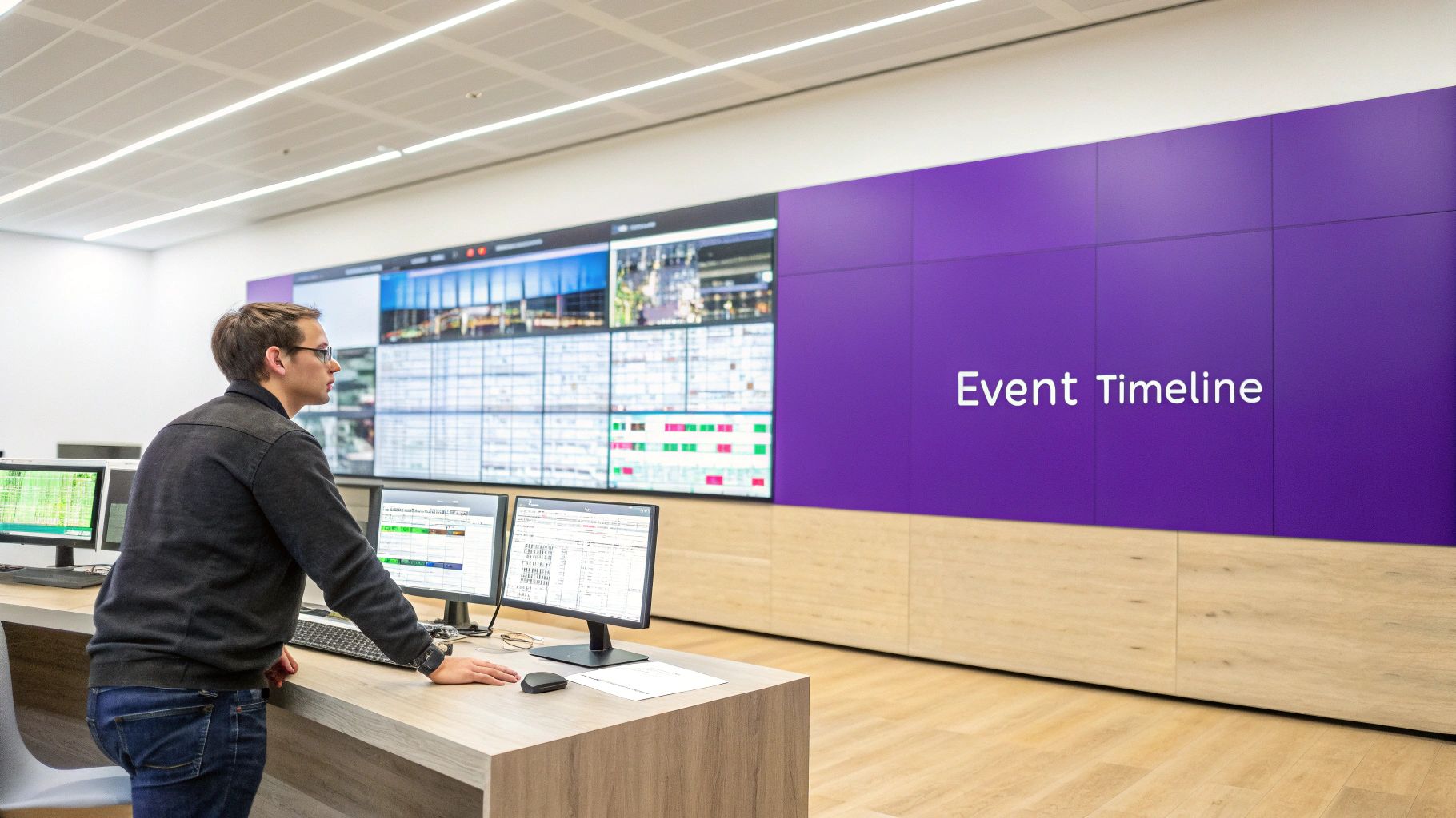 A network of interconnected nodes representing the flow of data in an event capture system