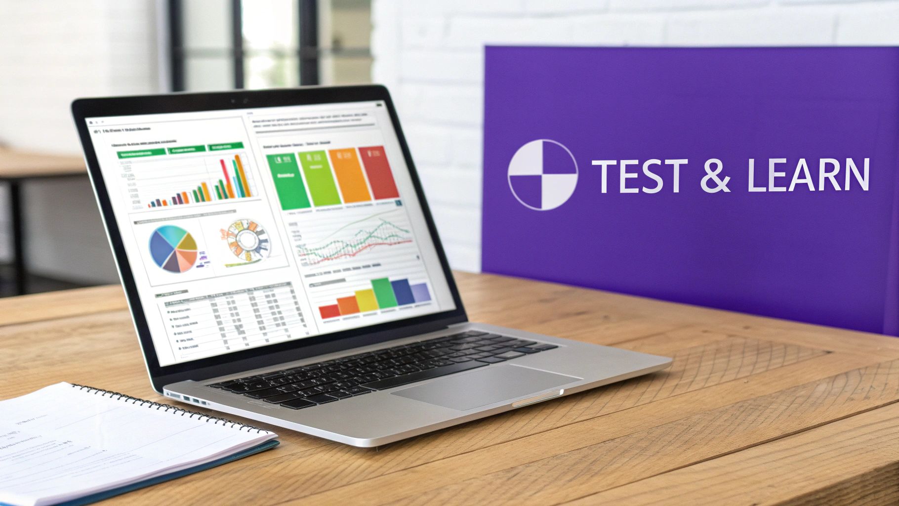 A person analyzing charts and graphs on a computer screen, representing the data-driven process of landing page optimization.