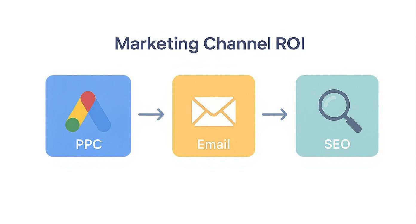 Infographic about how to calculate marketing roi