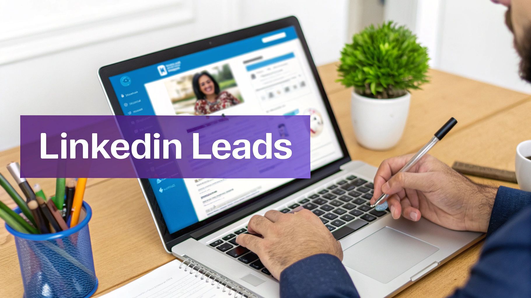 A person on a laptop engaging with their professional network on LinkedIn.