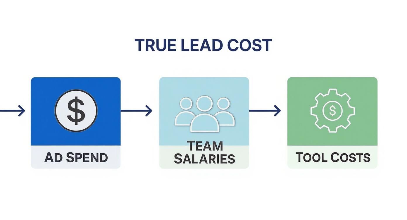 Infographic about how to calculate cost per lead
