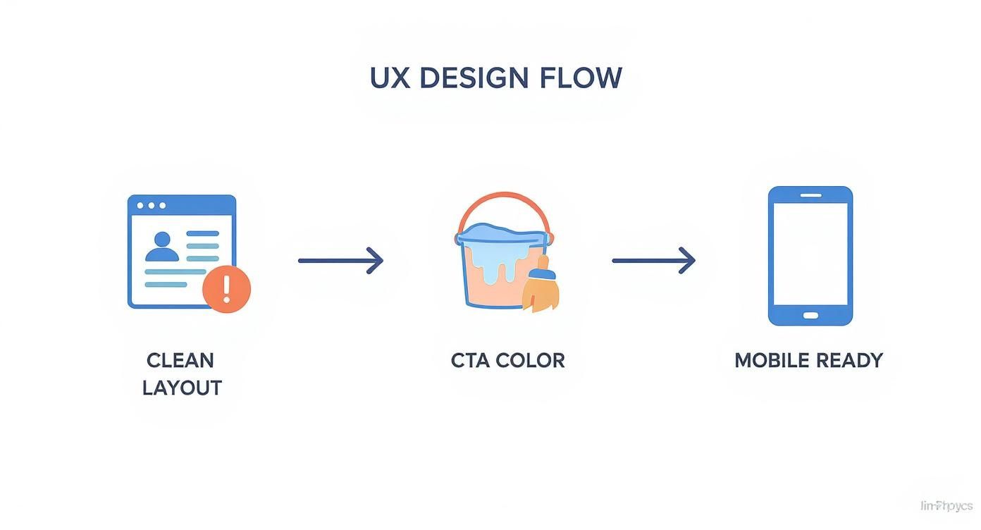 Infographic about landing page for conversion
