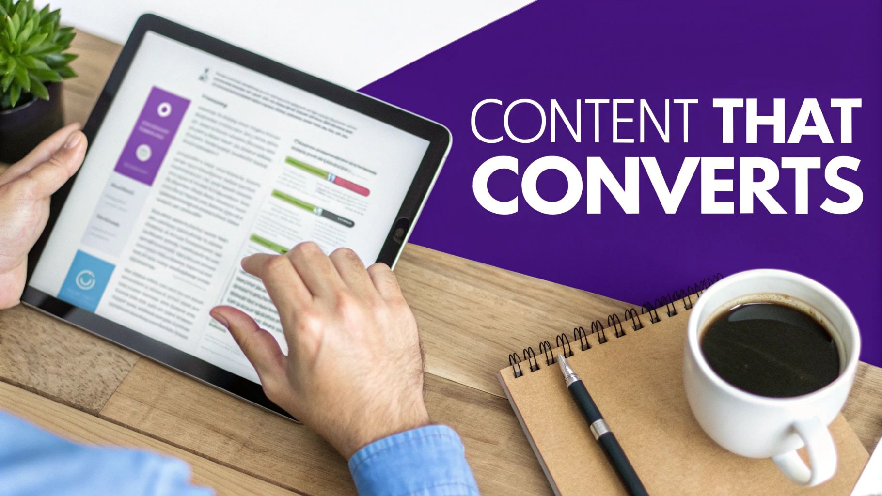 A group of marketers brainstorming content ideas on a whiteboard.