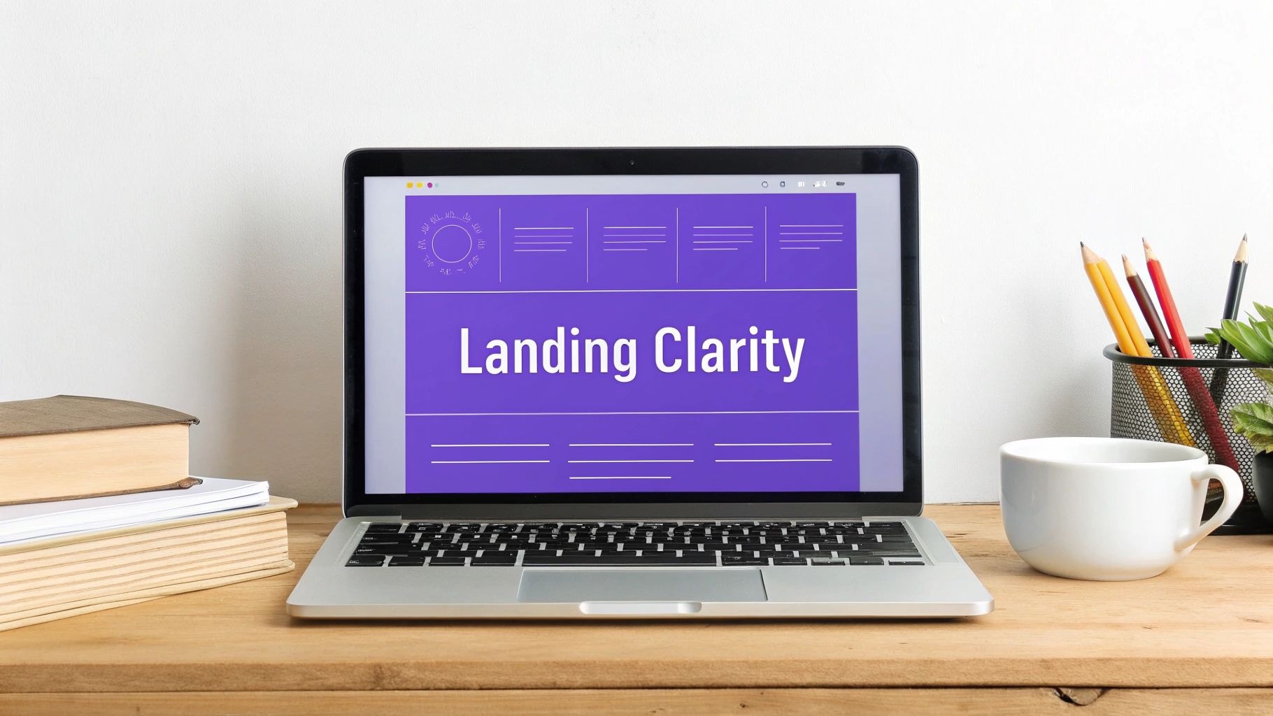 A graphic illustrating the key elements of a high-converting landing page, including a compelling headline, clear value proposition, social proof like testimonials, a strong call-to-action button, and a simple form.