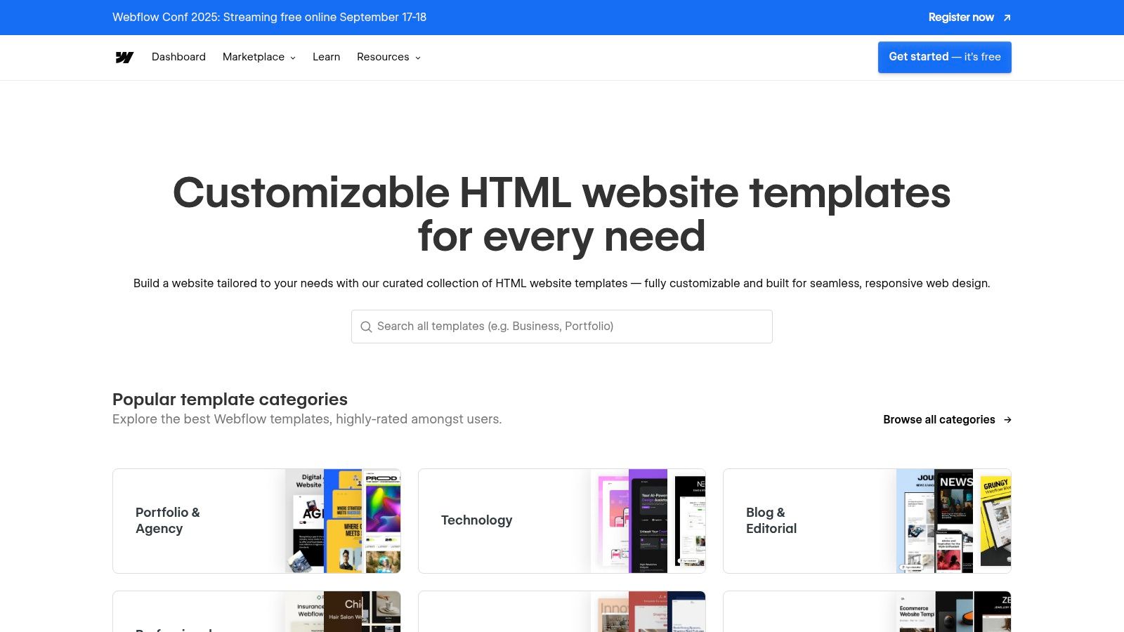 Webflow Templates + “Made in Webflow” (Cloneables)