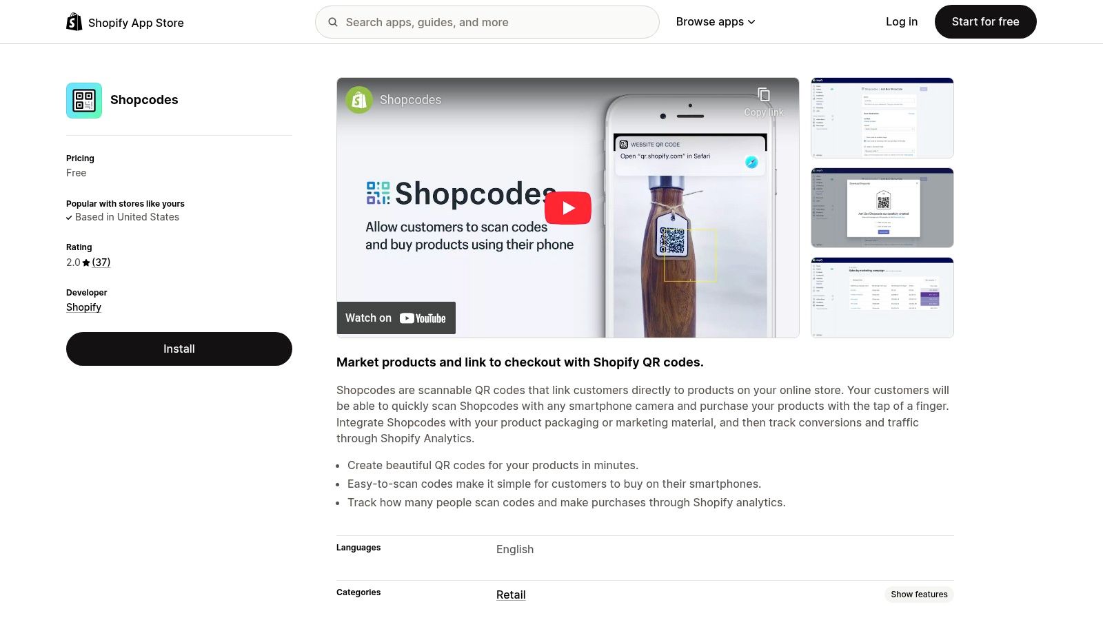 Shopify Shopcodes