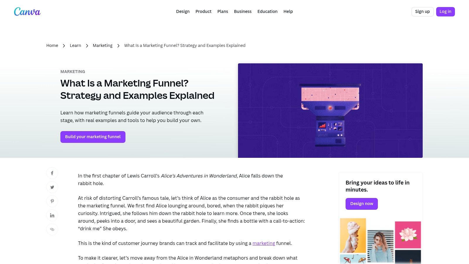 Canva marketing funnel templates