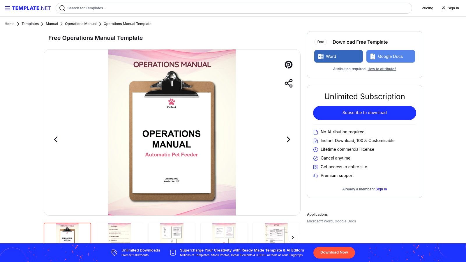 Template.net (Operations Manual Template)