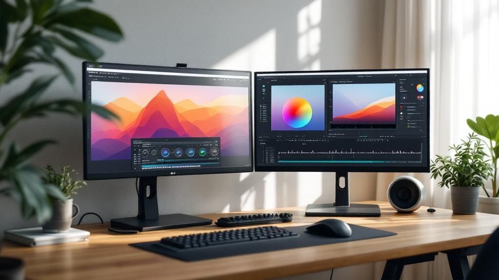 DaVinci Resolve PowerGrades: Enhance Your Color Grading Skills 2 A colorist adjusting nodes on the DaVinci Resolve color page.