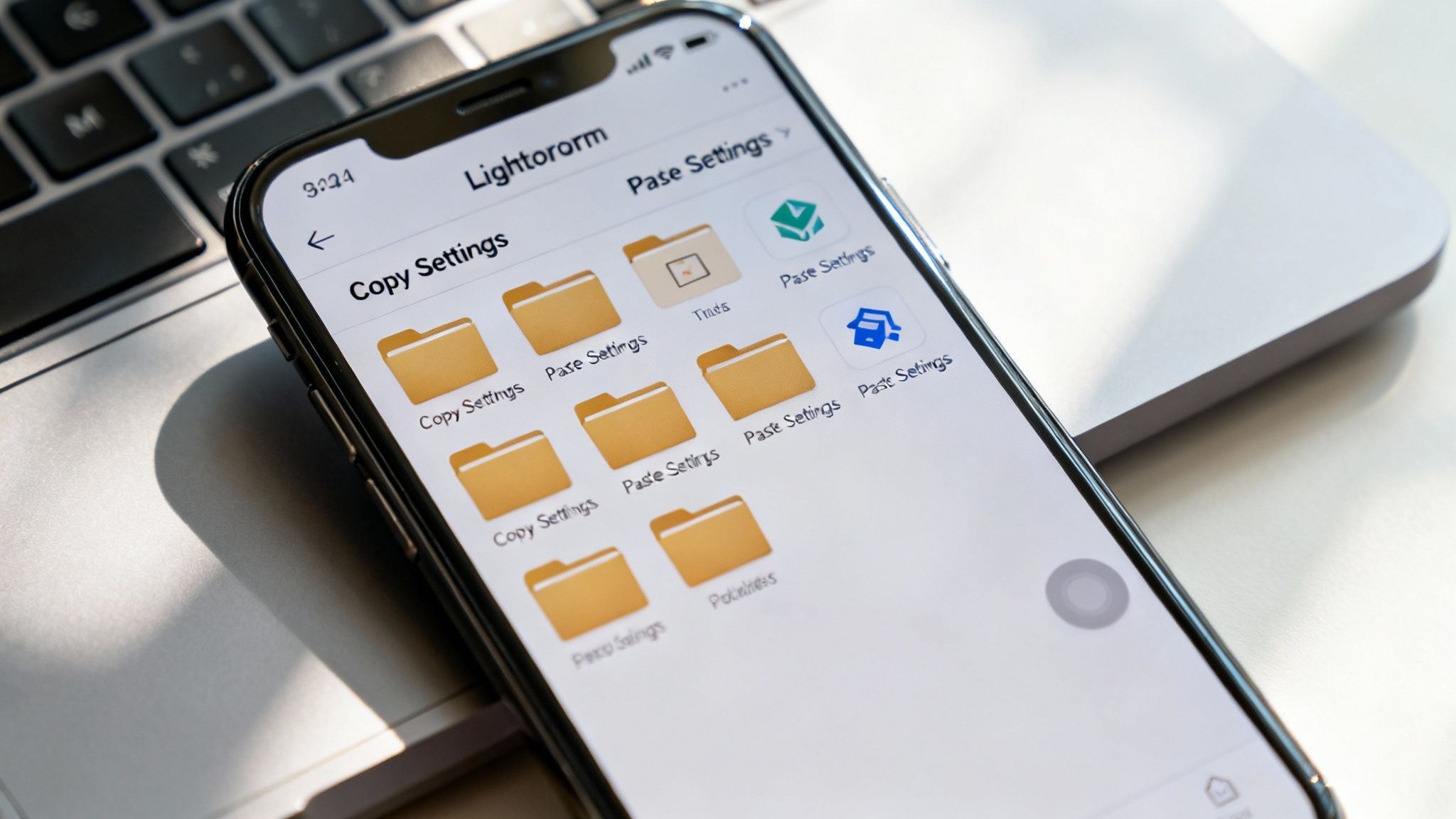 Master Lightroom Presets on Mobile for Stunning Photos 4 A person's hands efficiently organizing a collection of photos on a tablet.
