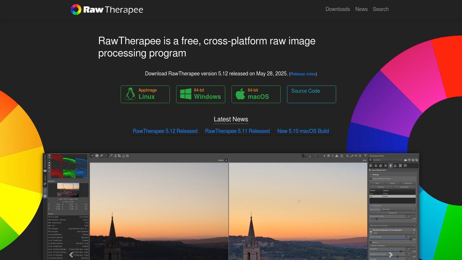 12 Best Free Photo Editing Software for Mac (2025 Review) 3 RawTherapee