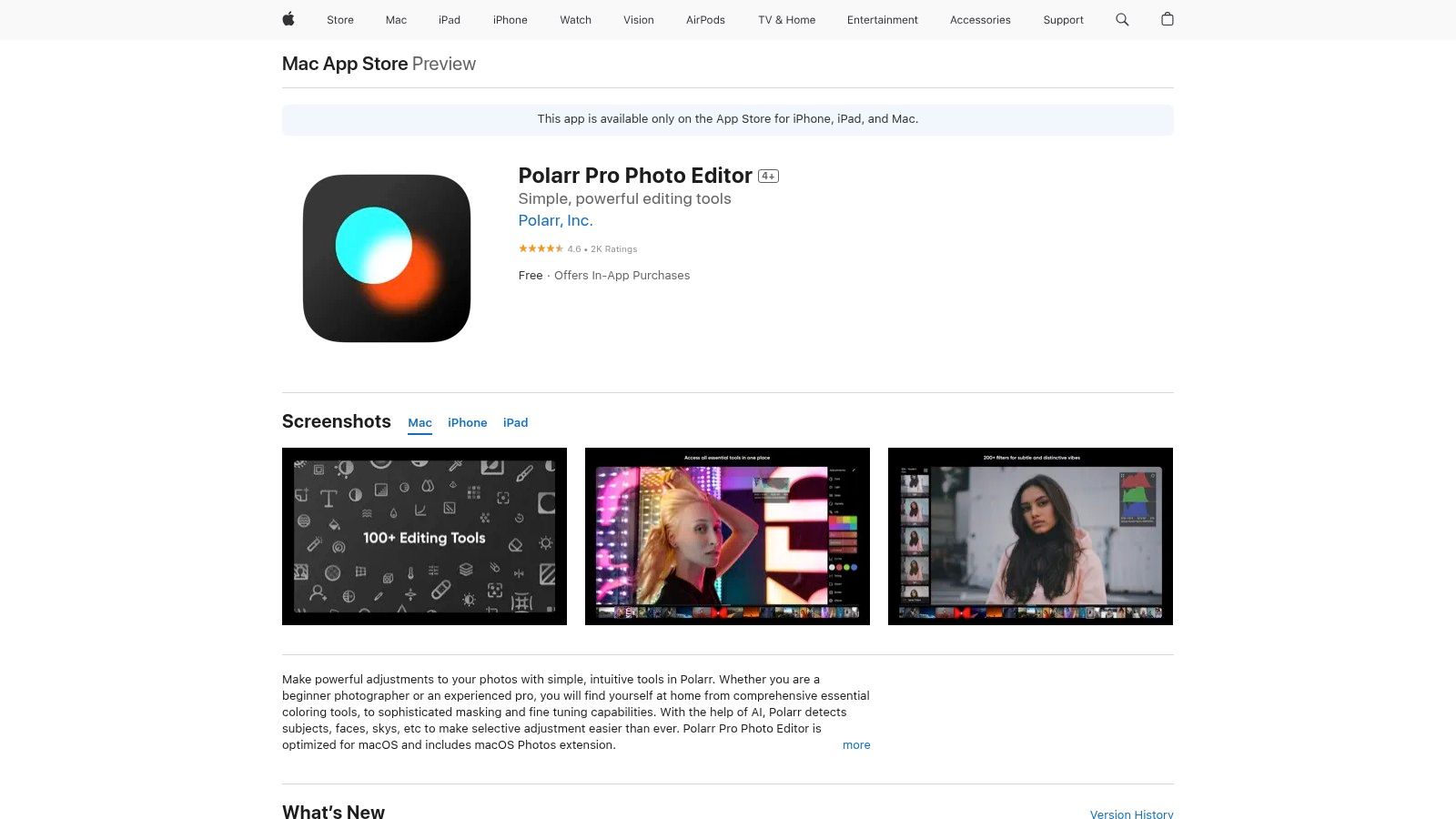 12 Best Free Photo Editing Software for Mac (2025 Review) 7 Polarr Pro Photo Editor