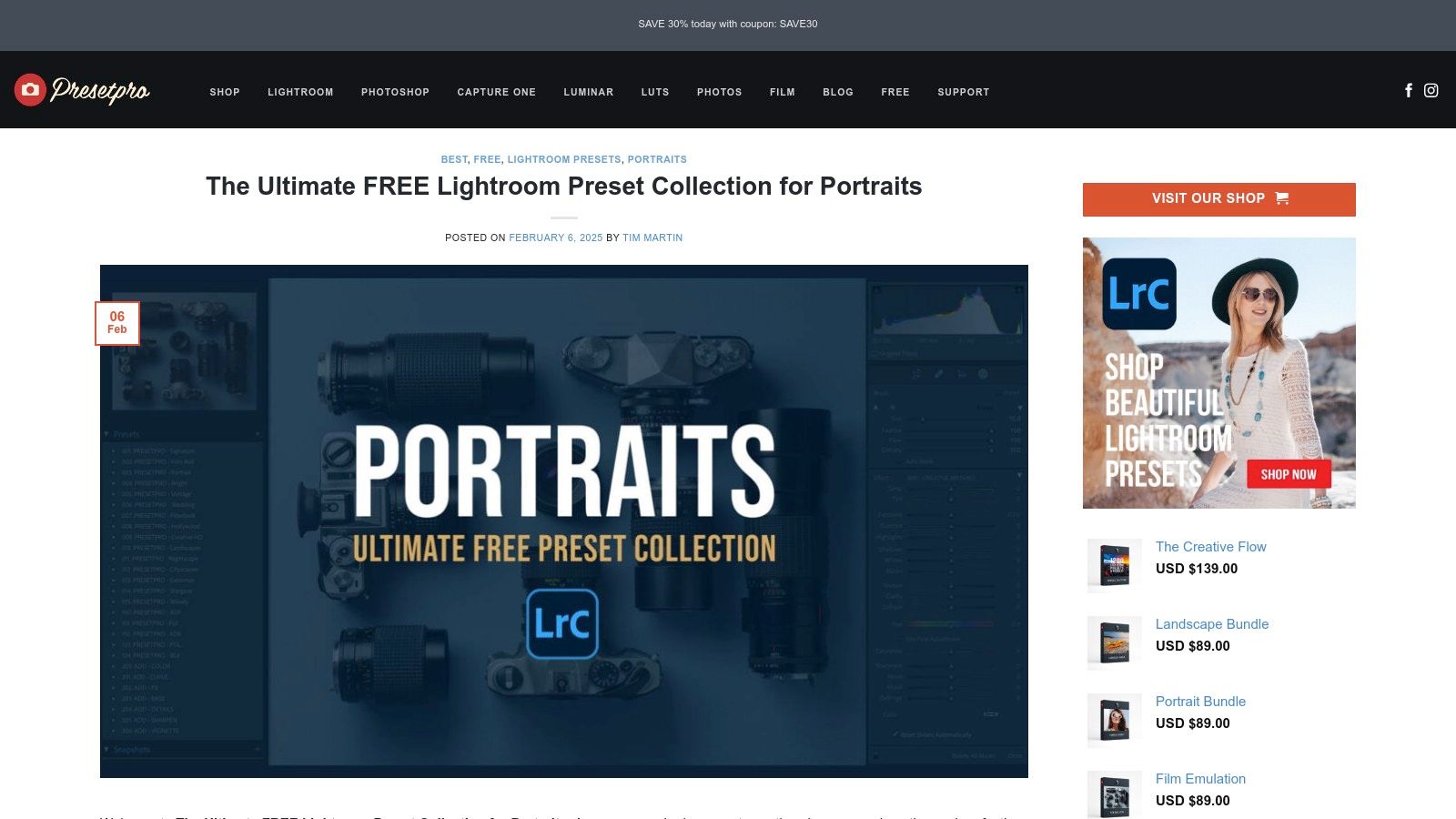 7 Best Free Lightroom Presets for Portraits in 2025 6 Presetpro