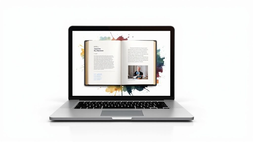 A blueprint of a pillar page, showing sections for a table of contents, multimedia embeds, and structured headings, emphasizing its foundational role.