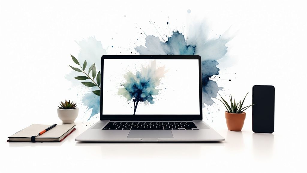 A person using modern tools on a laptop to enhance their content writing workflow