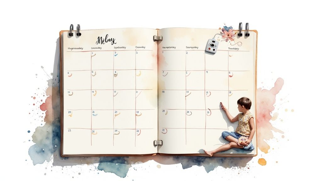 A person interacting with a social media feed on a phone, with human-like emojis floating around