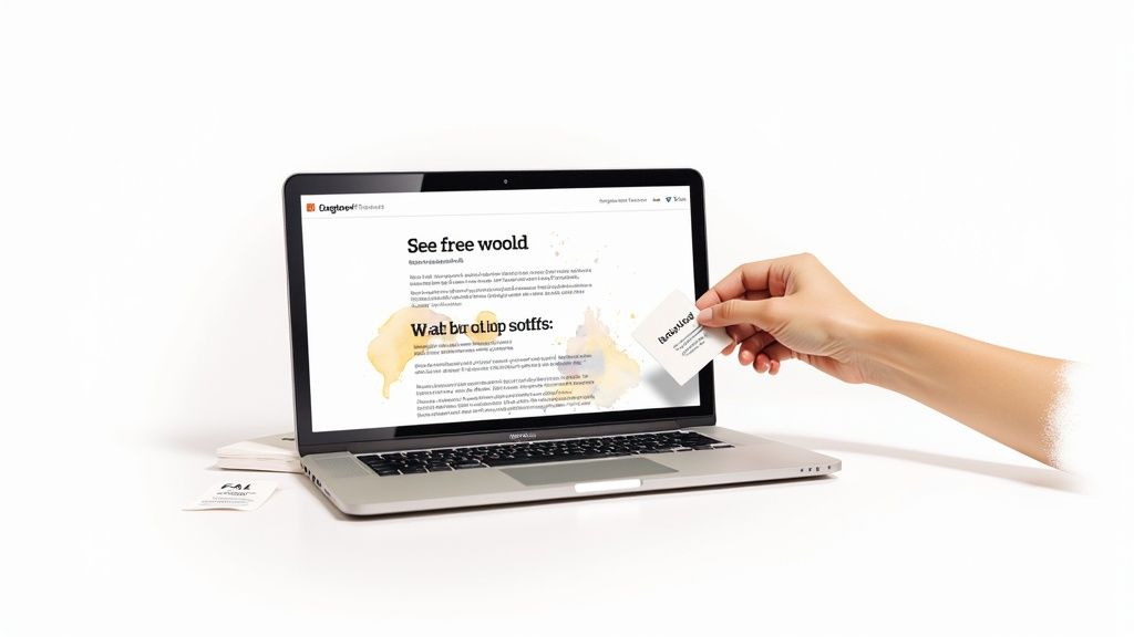 A person weaving thread on a loom, representing how to weave keywords into content.