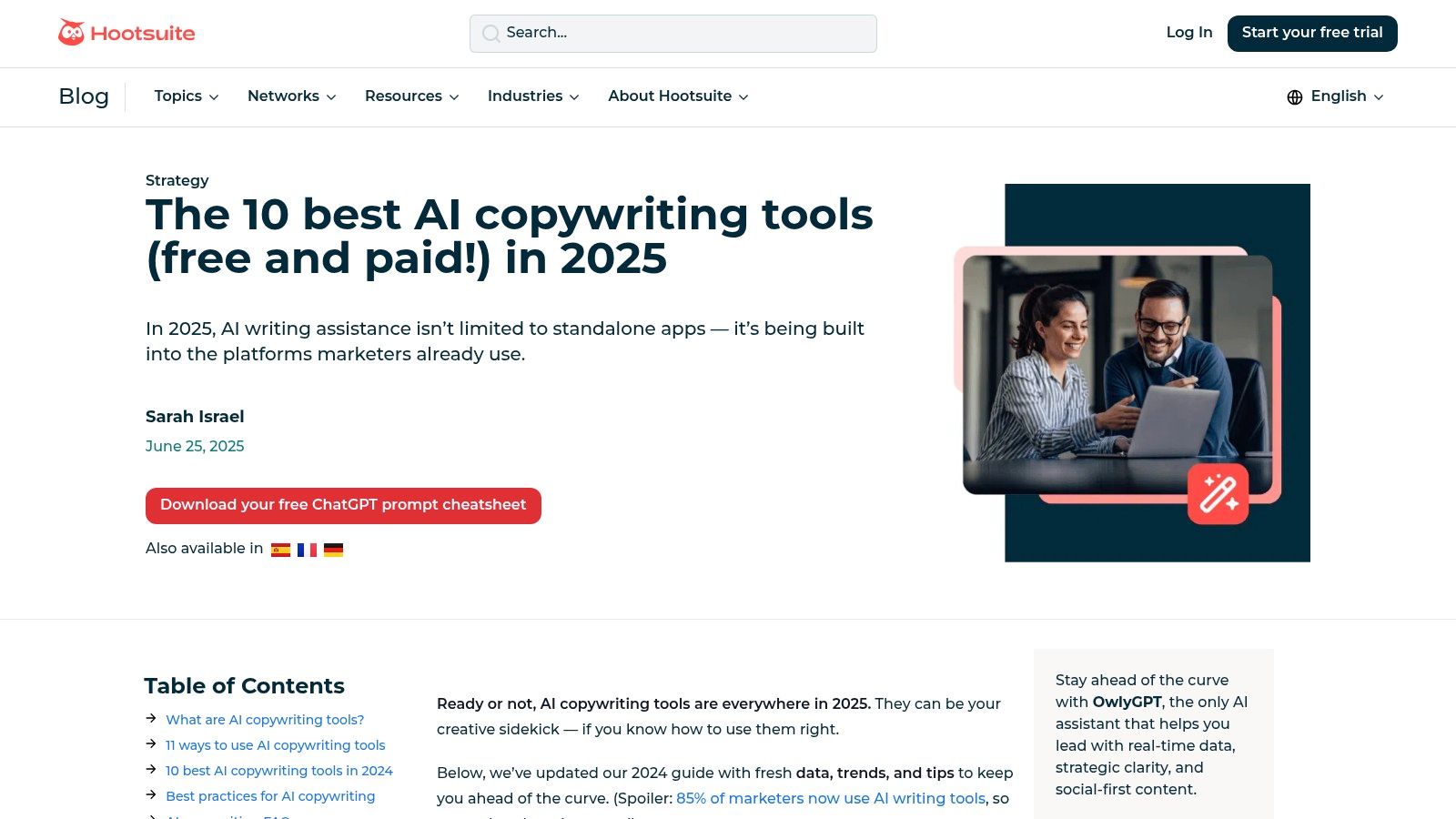 Hootsuite – OwlyWriter AI