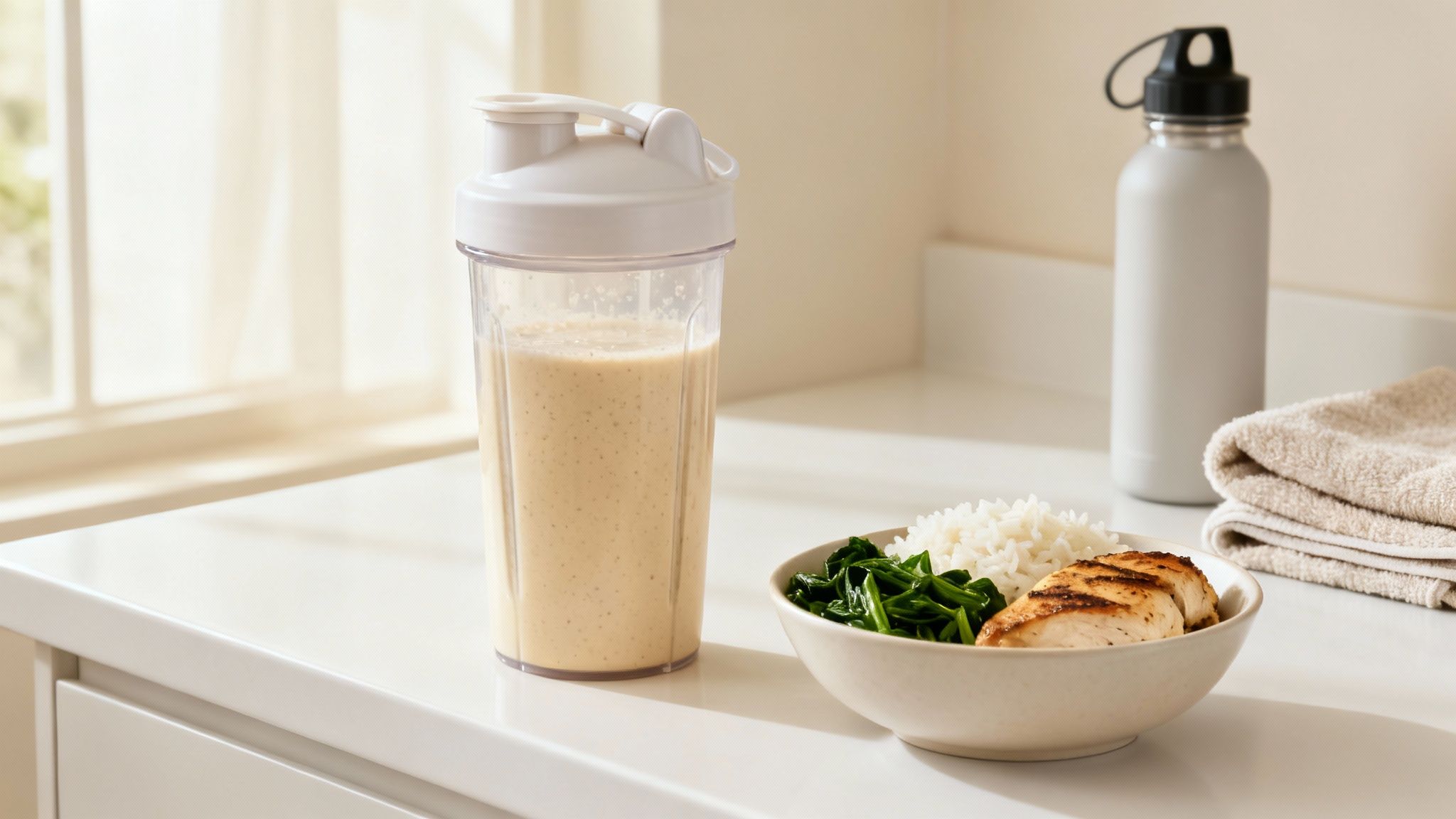 Athlete refueling with a snack