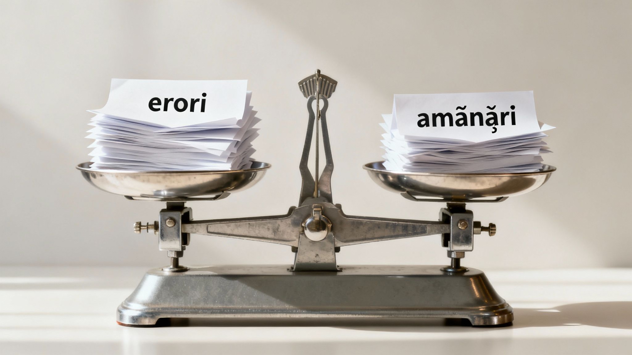 O lupă deasupra unui document juridic, simbolizând investigarea factorilor de întârziere