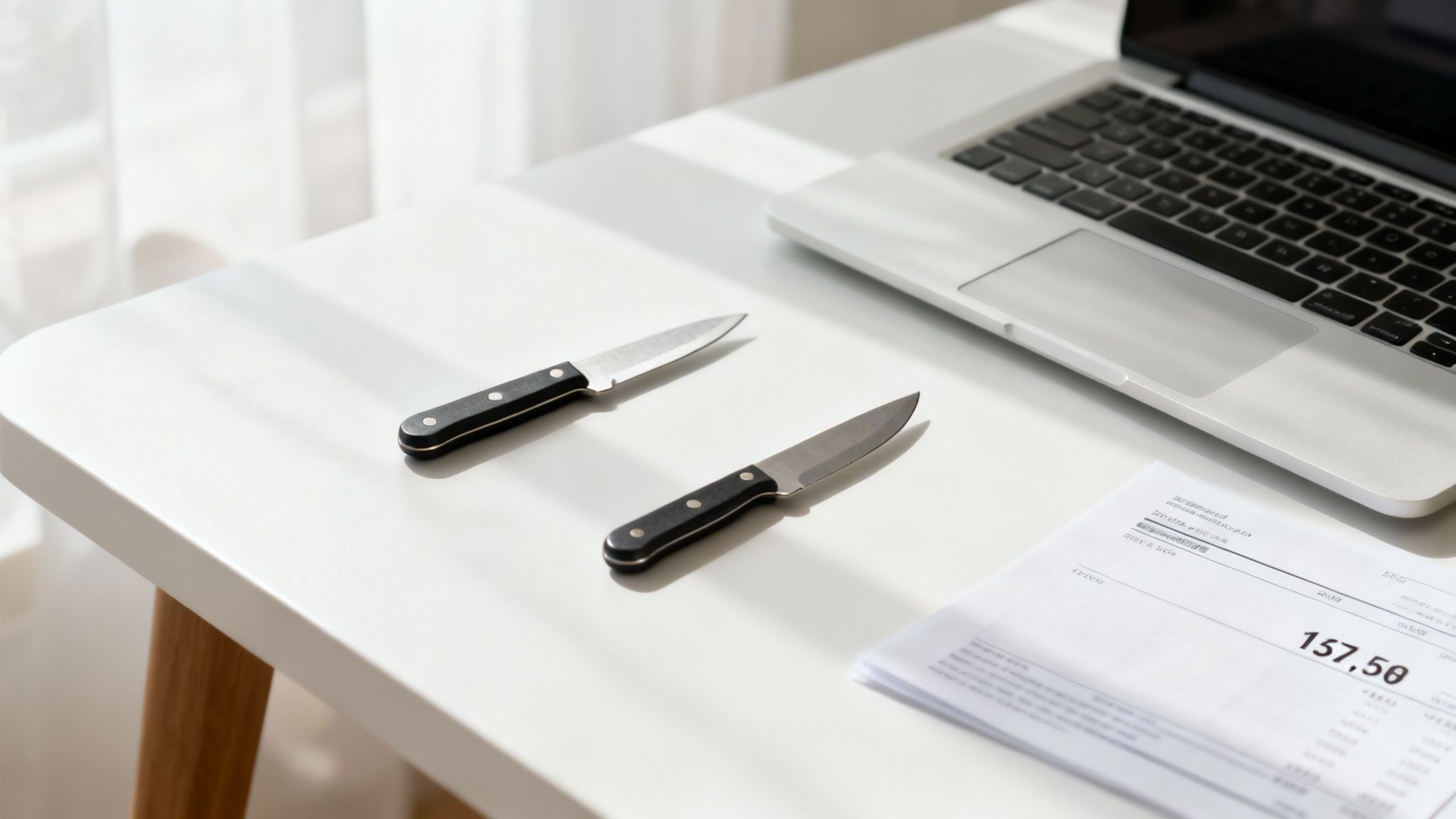 O balanță a justiției cu o casă de jucărie pe un taler și monede pe celălalt, simbolizând partajul bunurilor.