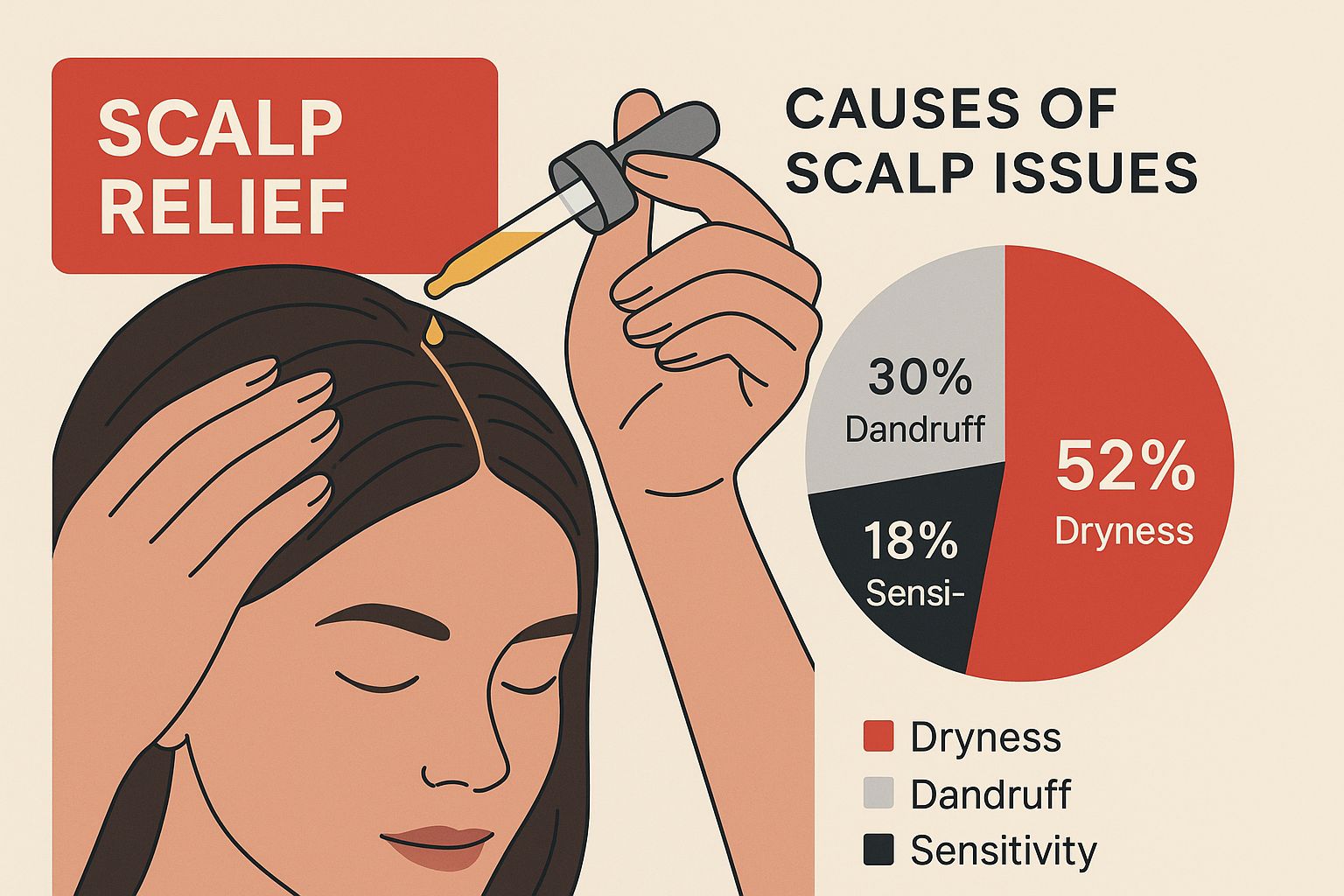 Infographic about hair oil for dry scalp