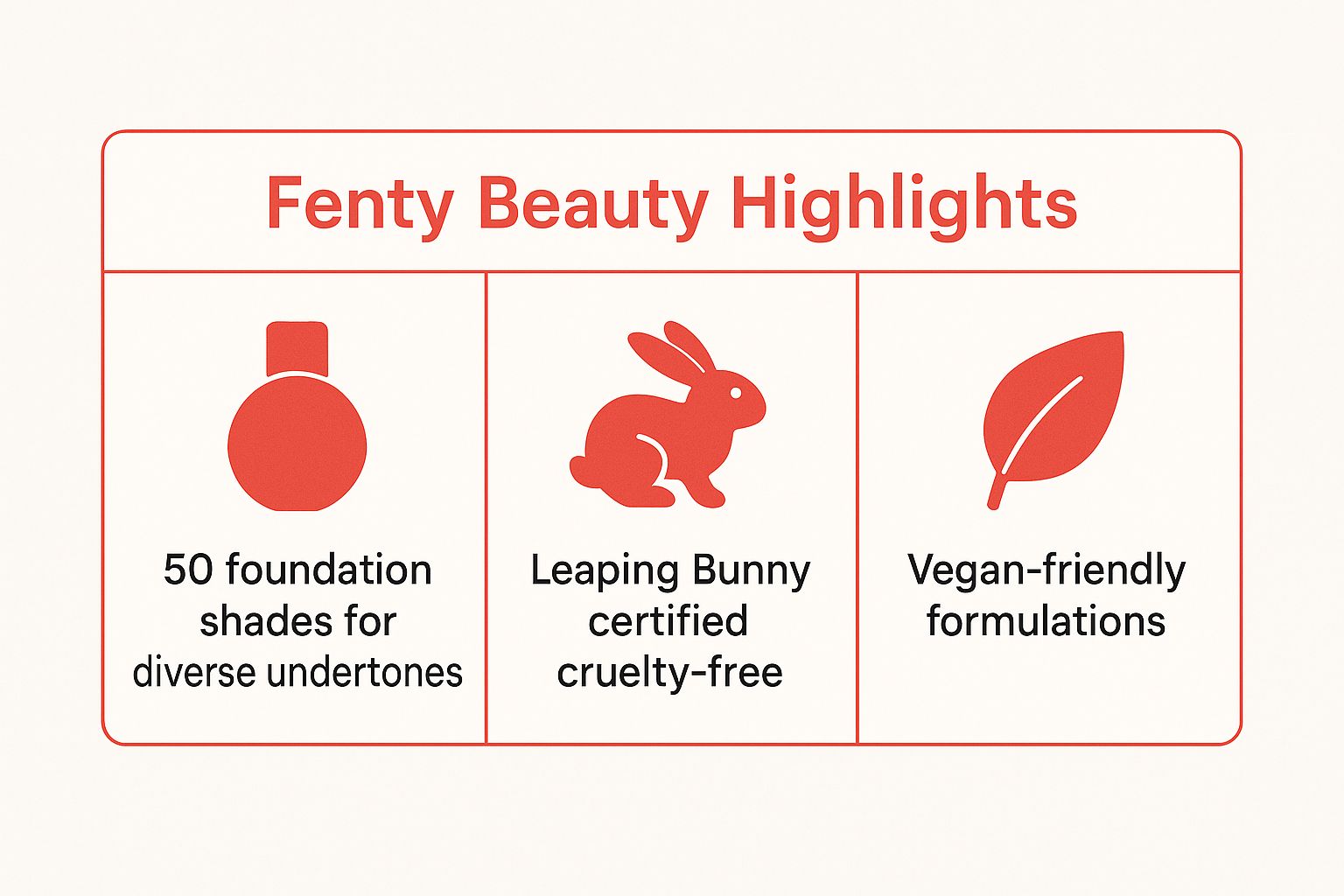 Infographic showing key data about Fenty Beauty by Rihanna