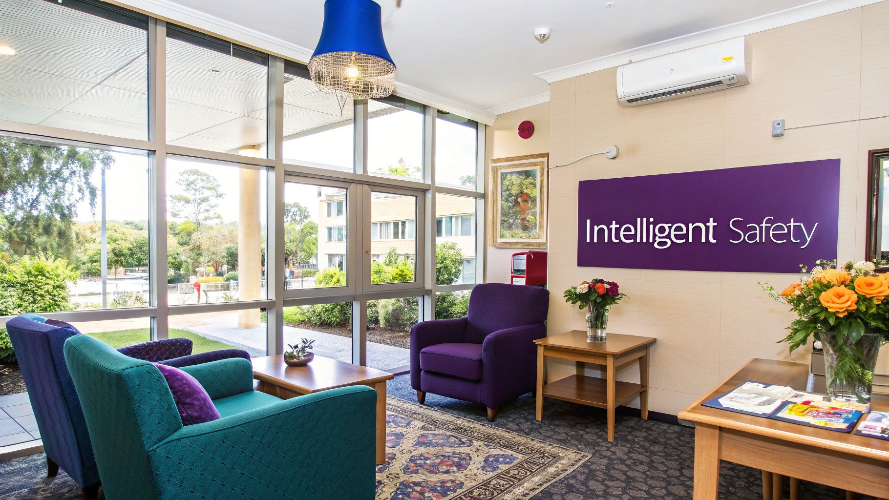 A modern medical alert device wristband being worn by an elderly person, symbolising safety and independence.