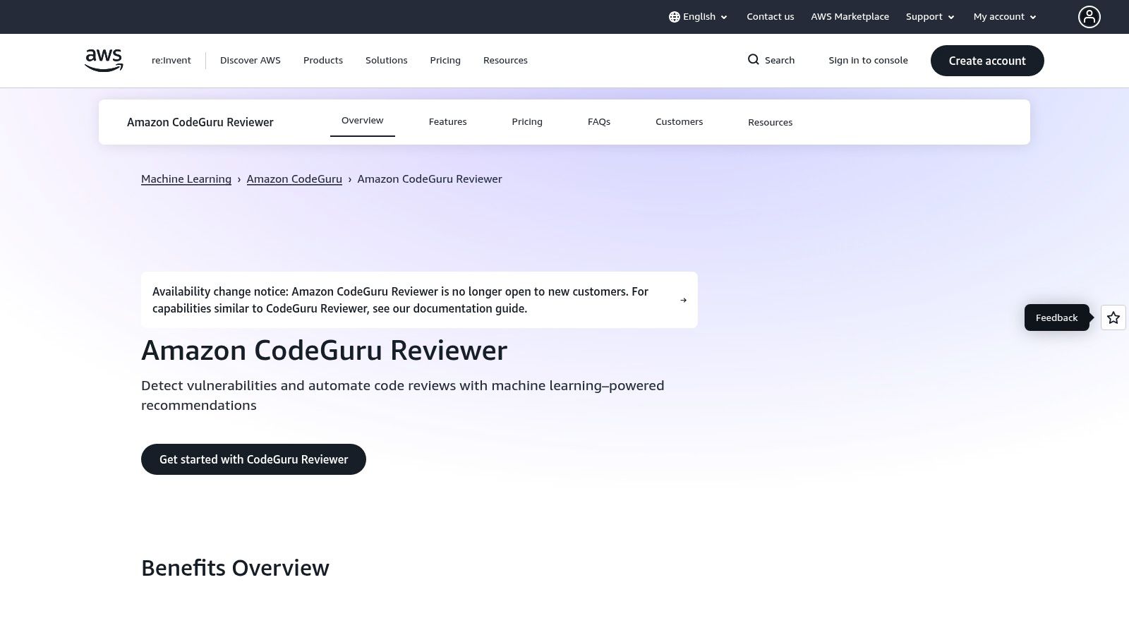 Amazon CodeGuru Reviewer (AWS)