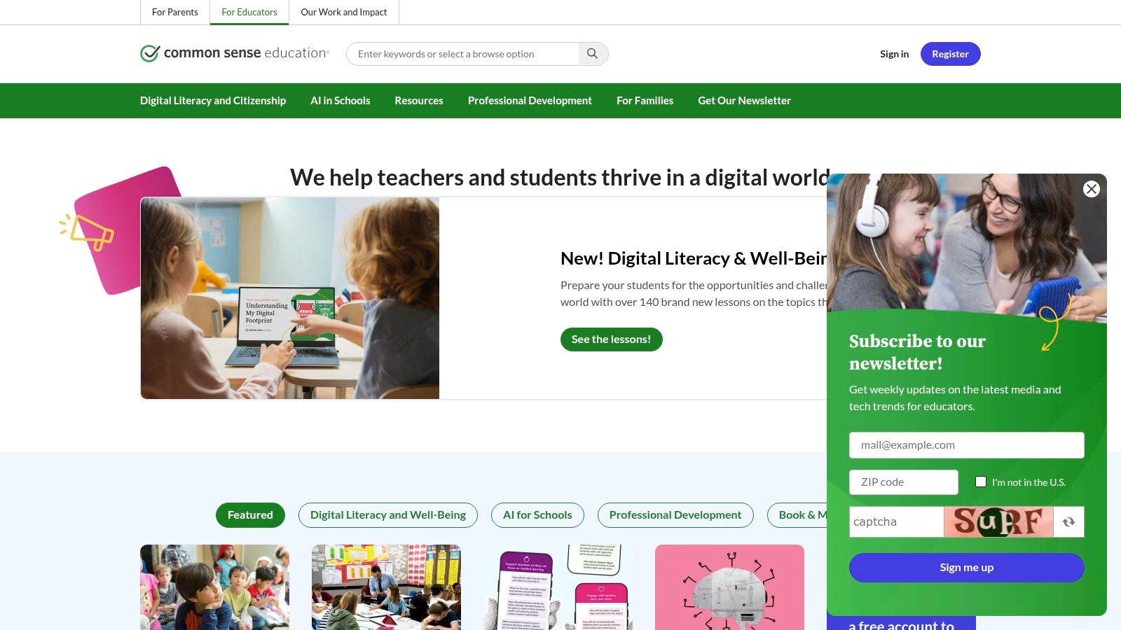 Common Sense Education — News & Media Literacy Collections