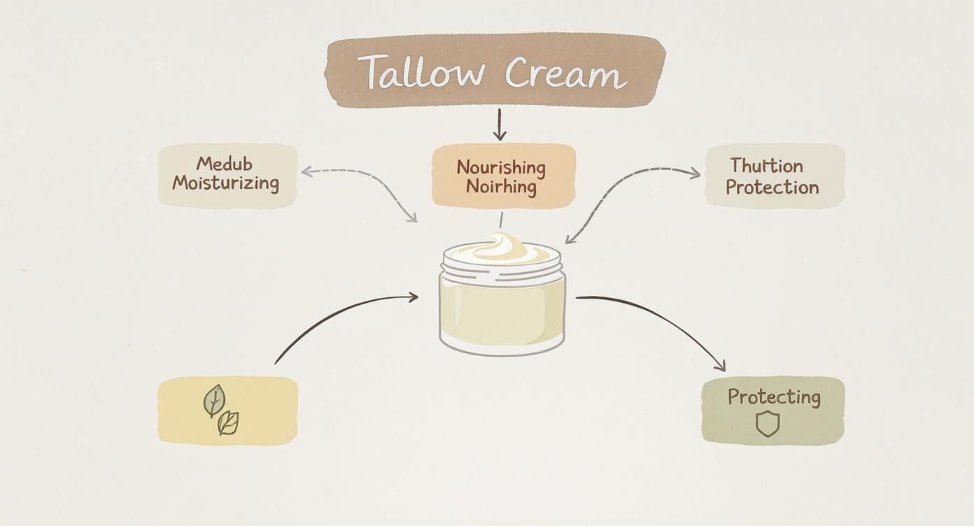 Infographic about tallow cream benefits
