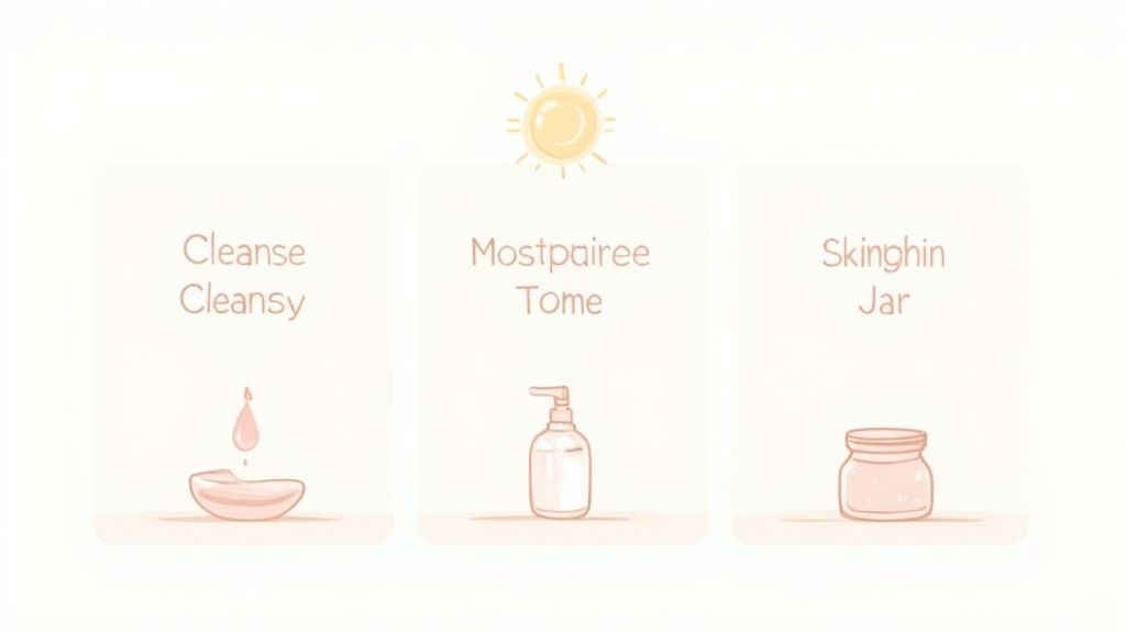 Woman applying gentle skincare cream to her face