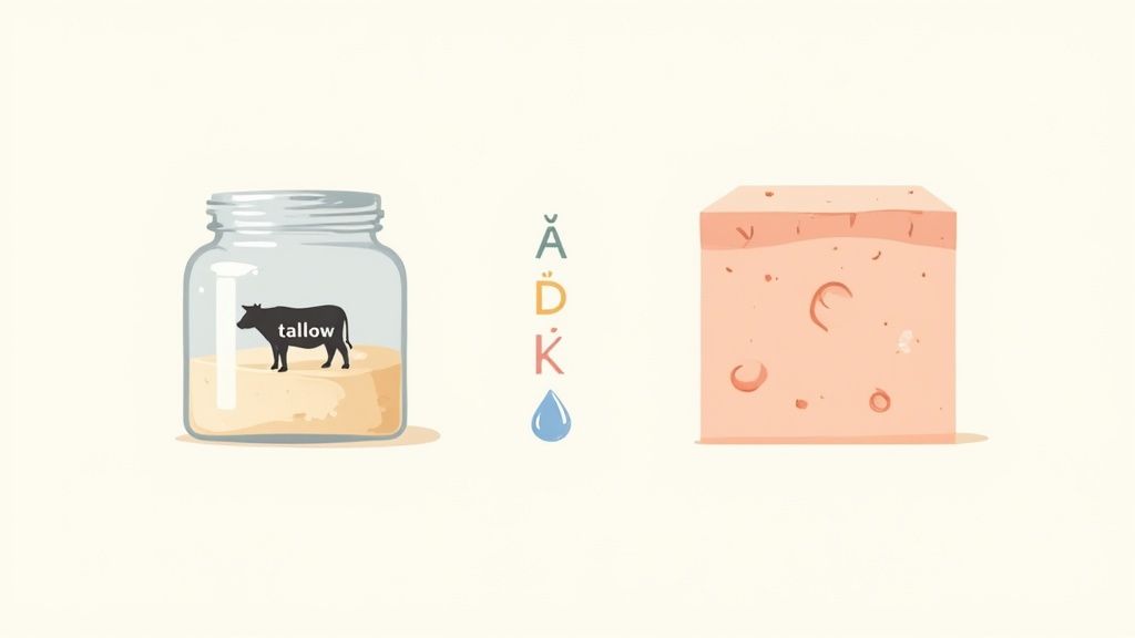 Woman applying cream to her belly