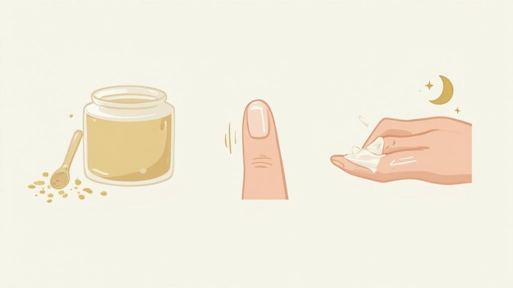 A person applying tallow cream to their hands, showing its rich texture.