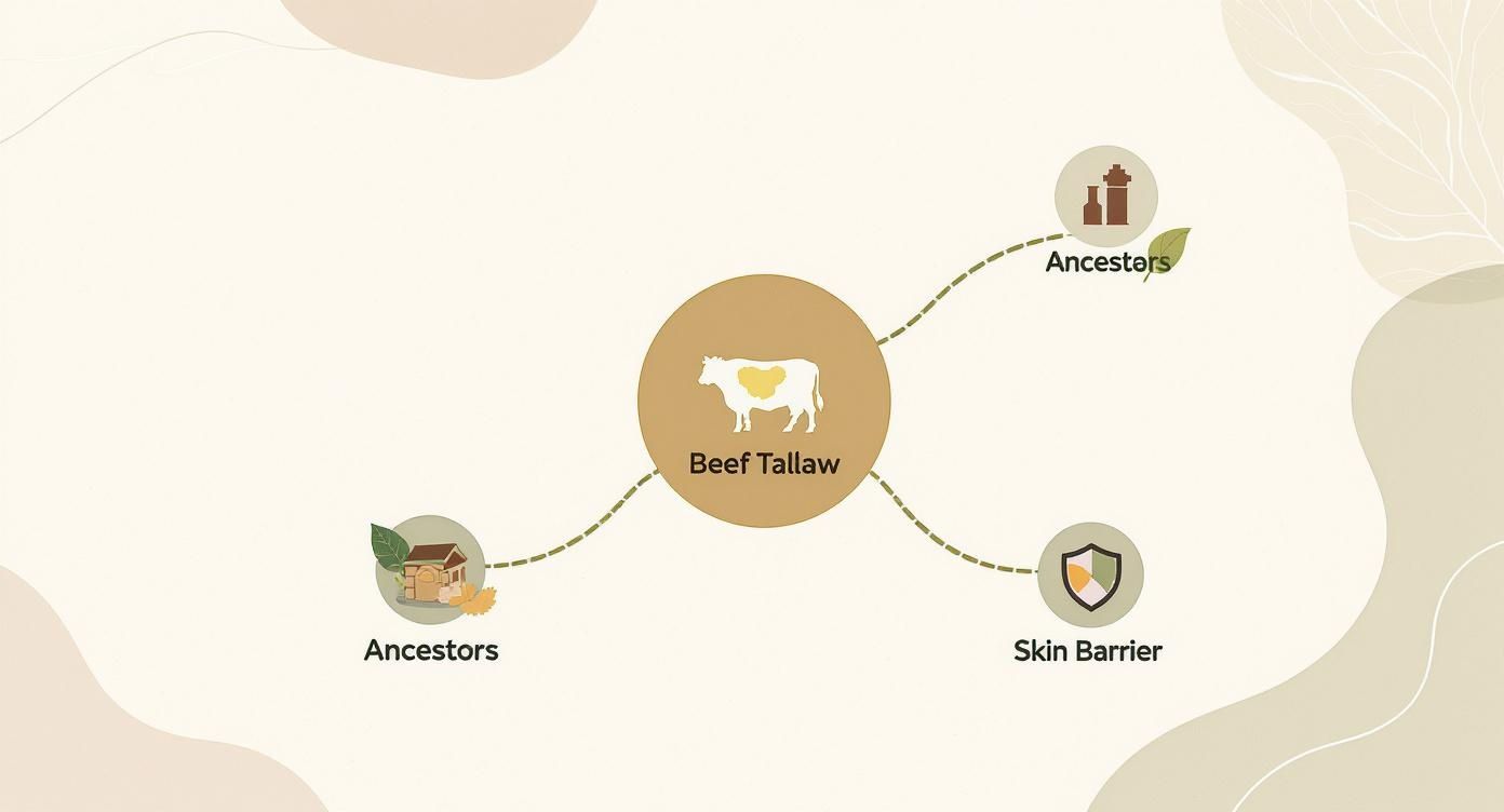 Infographic about beef tallow skin cream