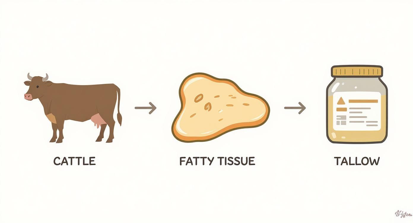 Infographic about organic grass fed tallow