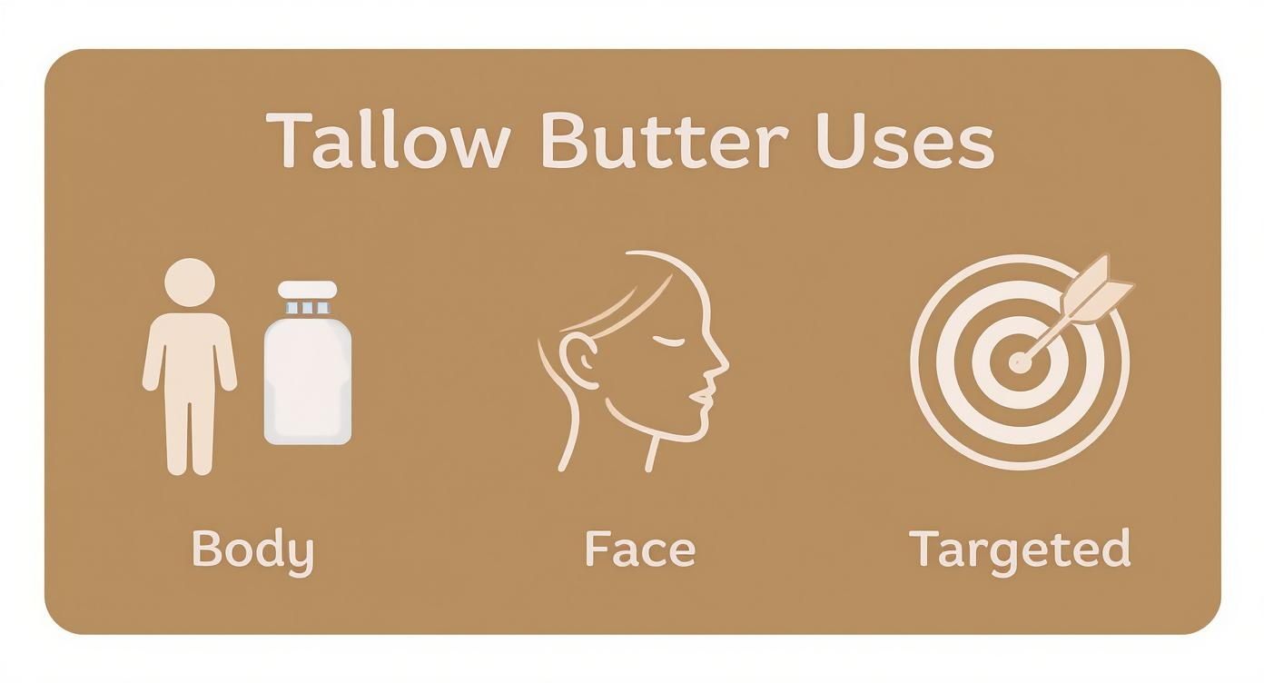 Infographic about beef tallow body butter