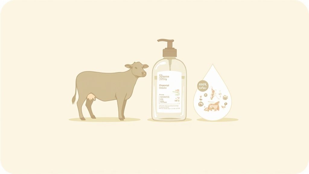 Bottles of Wild Tallow Skincare body wash displayed neatly.