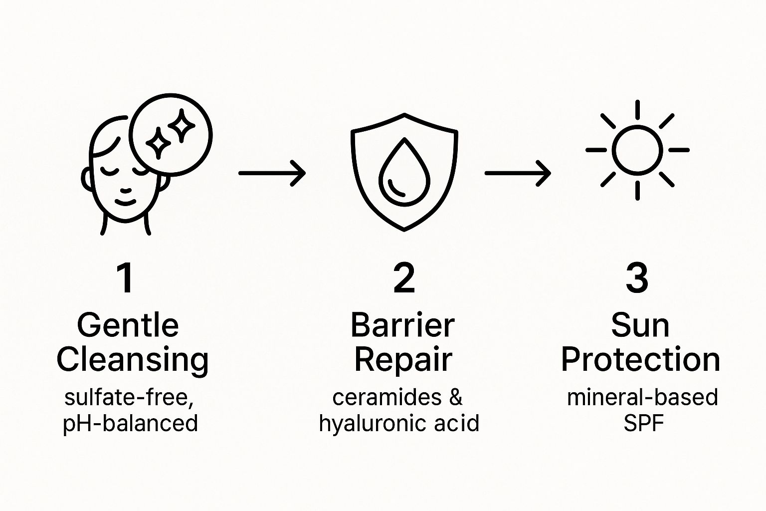 Infographic about how to treat sensitive skin