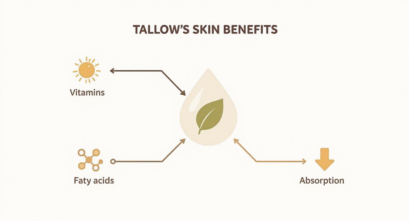 Infographic about tallow body butter