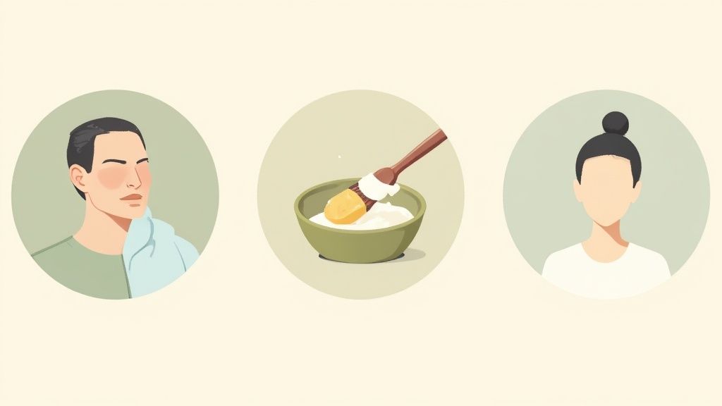 A person using a bar of natural tallow soap, creating a gentle lather in their hands.