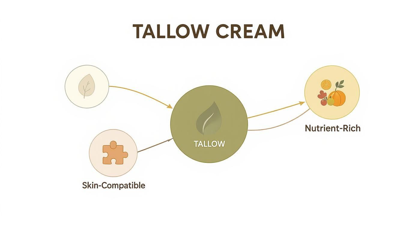 Infographic about tallow cream