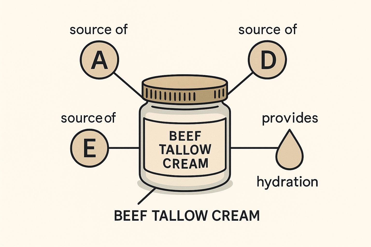 Infographic about beef tallow face cream