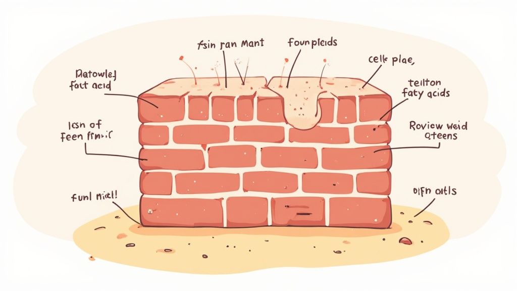 A close-up shot of creamy tallow balm being applied to skin, showing its smooth texture.