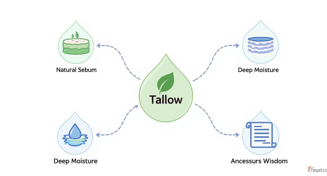 Infographic about tallow face cream