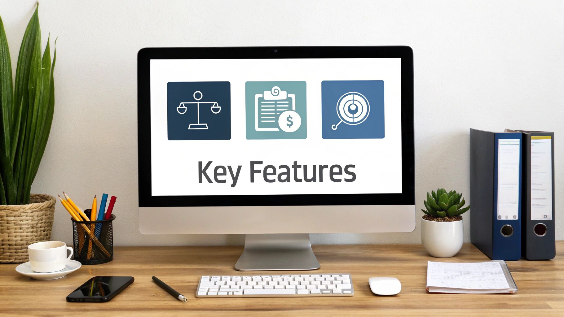 A person at a desk interacting with a user-friendly payroll software interface on their computer screen.