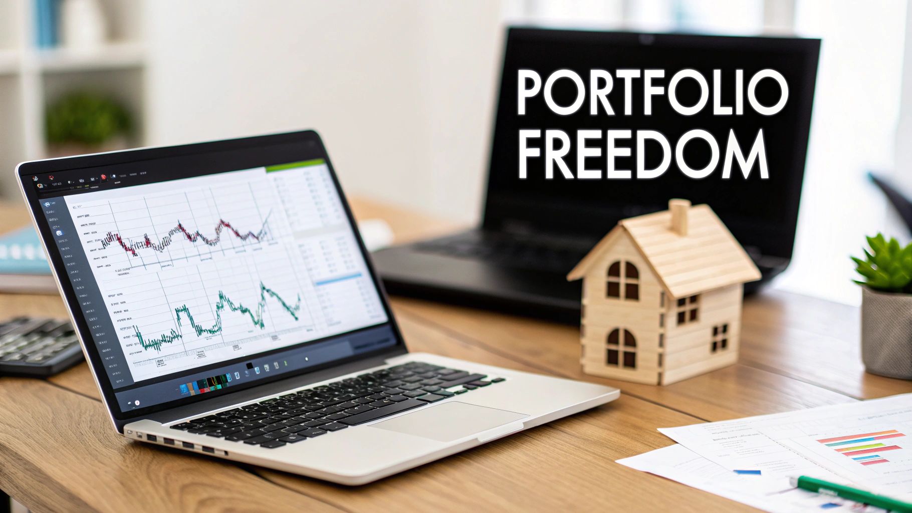 A person reviewing investment charts on a tablet, symbolizing control over their financial portfolio.