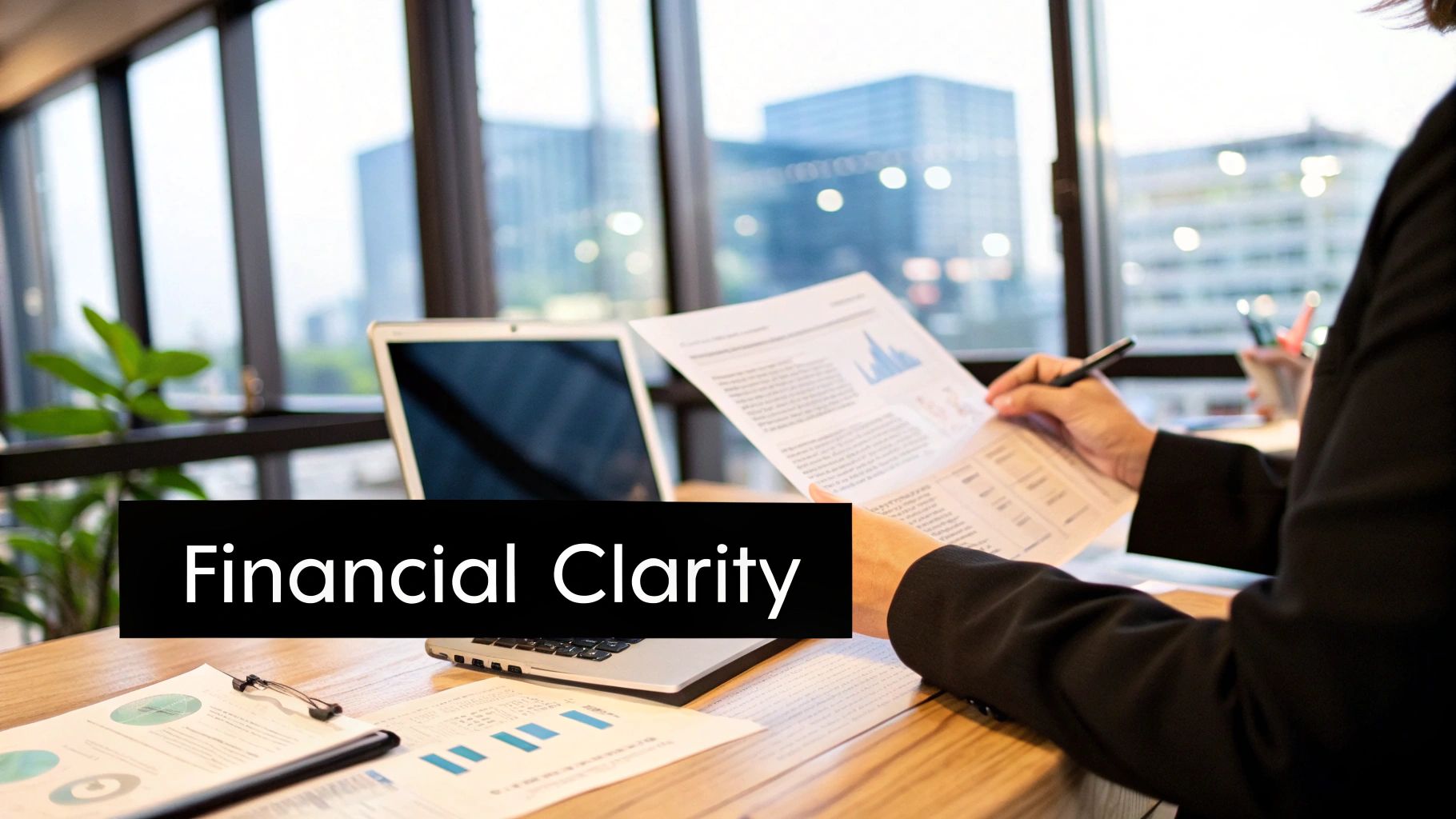 Accountant reviewing financial documents with a client in a modern Melbourne office.